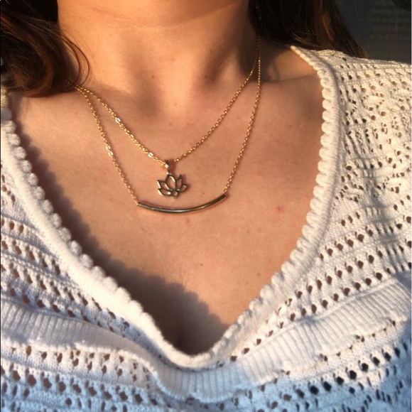 Lotus flower good luck summer quote necklace - Picture 3 of 8